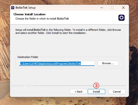 Windows install step 2