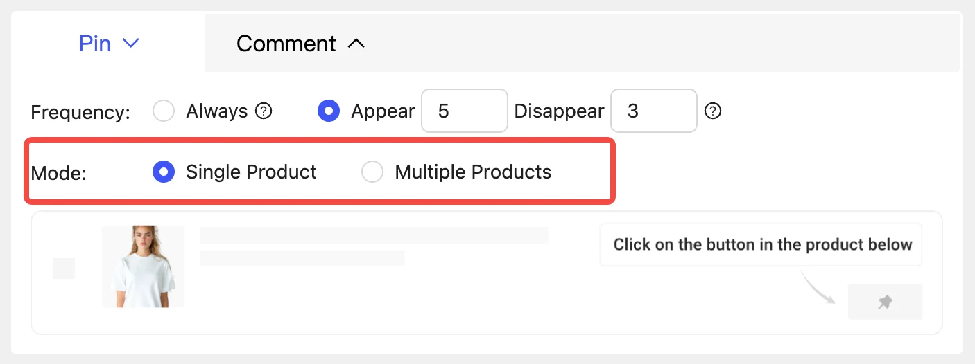 Choose the Single Product mode